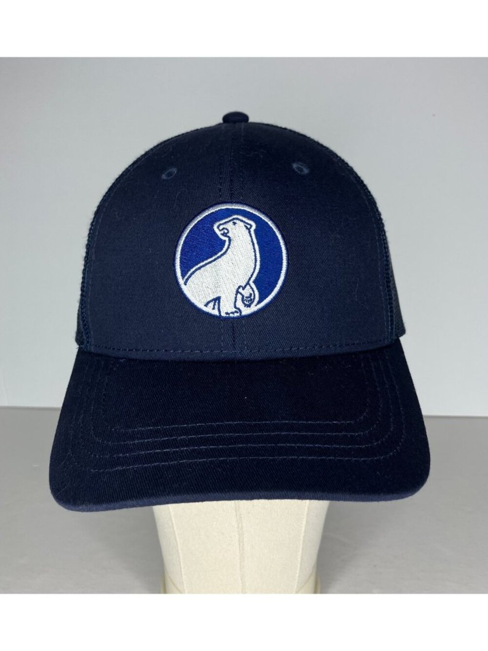 Polar Trucker Hat Snapback Men's Navy Blue Embroidered Bear Logo Adjustable